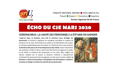 ÉCHO DU CSE MARS 2020